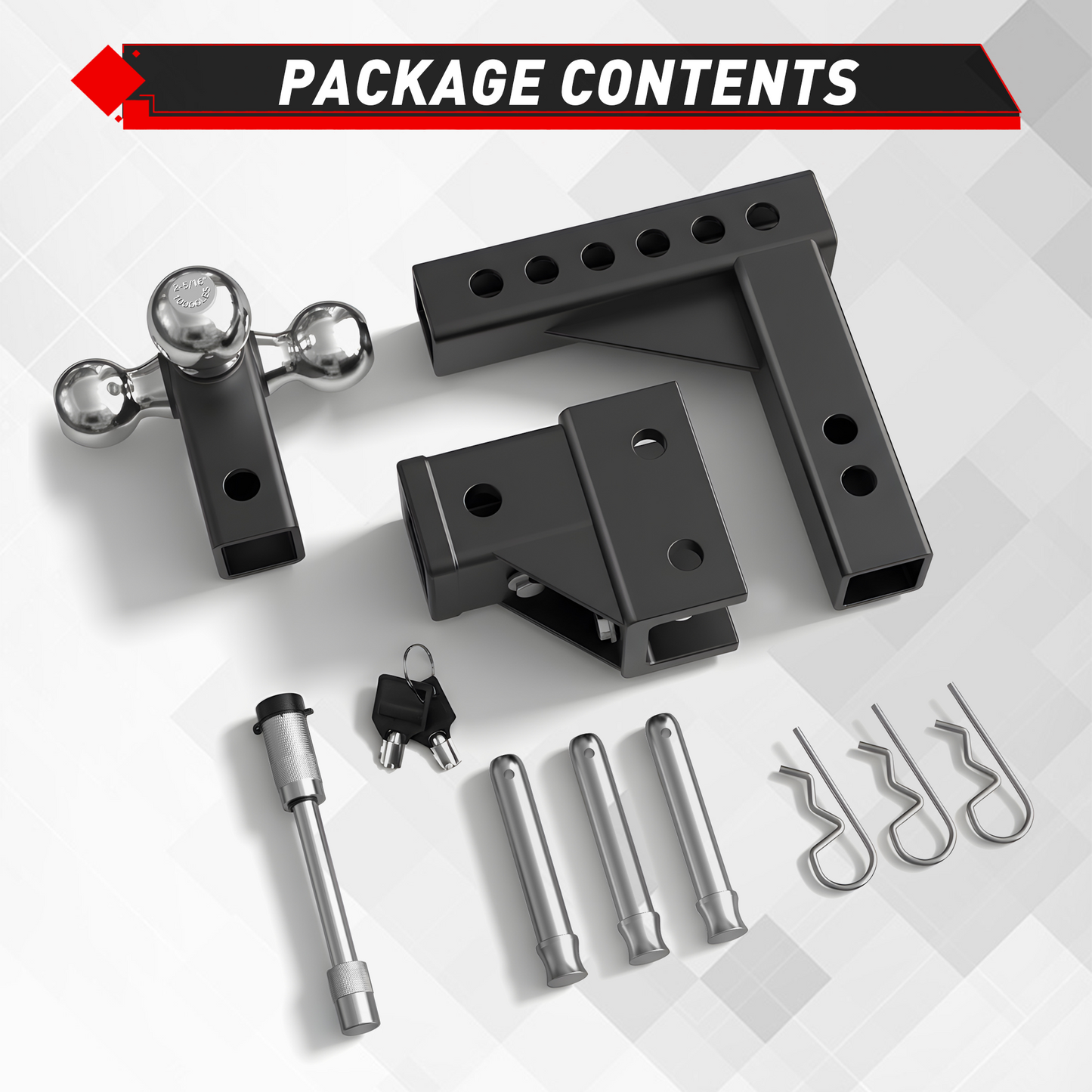 TYT Adjustable Trailer Hitch 3-in-1 Tri-Ball Mount - TYT4WD