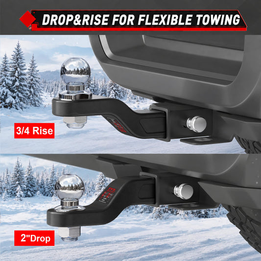 TYT 2-5/16" Ball Heavy Duty Forged Trailer Hitch Ball Mount for 2" Receiver