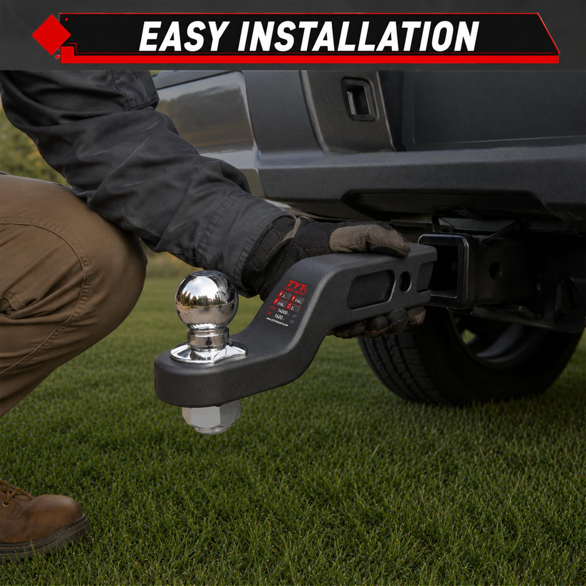 TYT 2-5/16" Ball Heavy Duty Forged Trailer Hitch Ball Mount for 2" Receiver