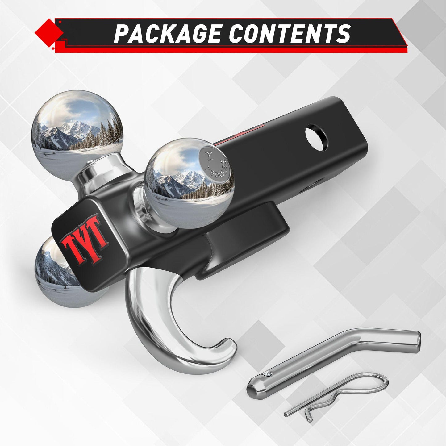 TYT Tri-Ball Mount with Tow Hook - TYT4WD