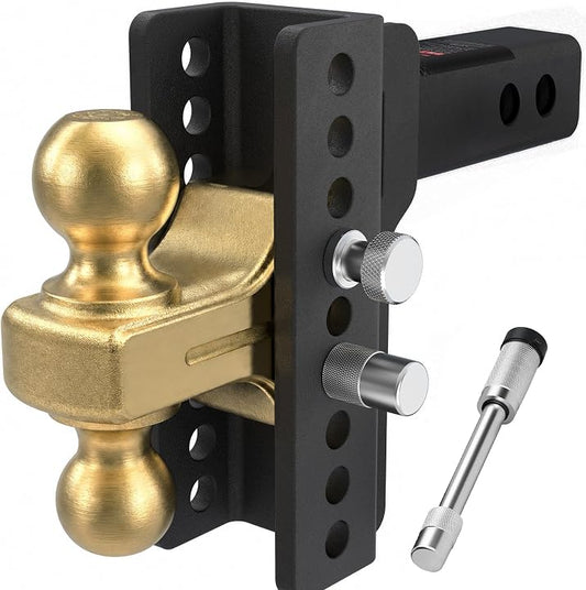 TYT 22K Heavy-Duty Adjustable Dual-Ball Hitch for 2.5″ Receiver