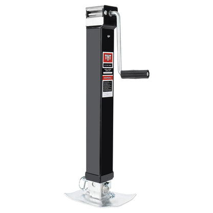 TYT 8000 lb Trailer Jack - Heavy-Duty Square Direct Weld RV Jack with 15" Vertical Travel, 13" Drop Leg, Side Wind Handle, Foot Plate, and Corrosion-Resistant Finish - TYT4WD