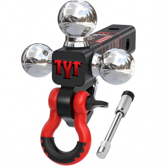 TYT 5-in-1 Tri-Ball Hitch Ball Mount for 2-Inch Receiver, 10,000 lbs GTW