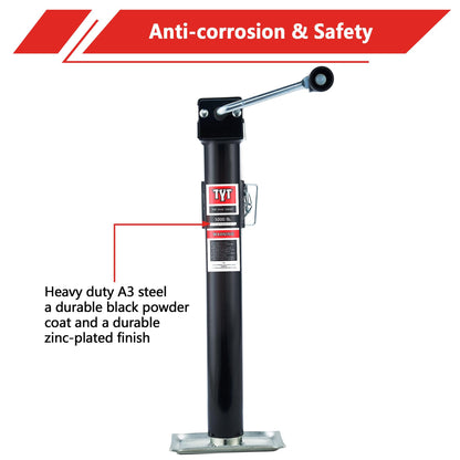 TYT 5000 lbs Weld-On Swivel Trailer Jack – 15" Lift Travel Jack - TYT4WD