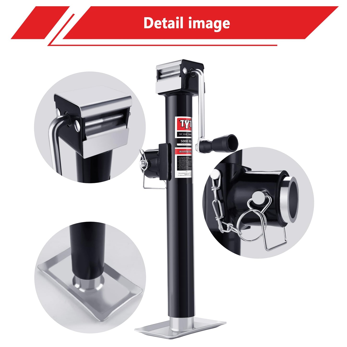TYT 5000 lbs Weld-On Swivel Trailer Jack – 15" Lift Travel Jack - TYT4WD