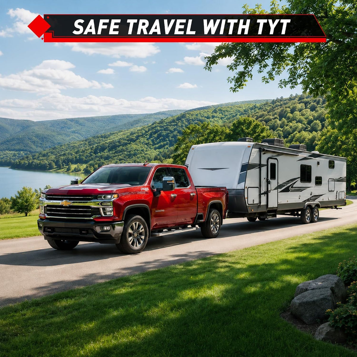 TYT Adjustable 5-in-1 Tri-Ball Hitch Ball Mount for 2-1/2 in Receiver